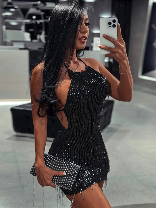 2025 Sexy Backless Bodycon Mini Dress