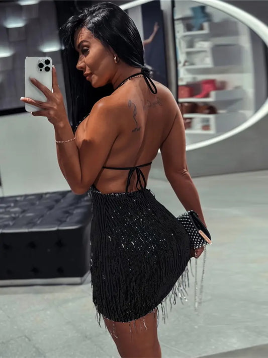 2025 Sexy Backless Bodycon Mini Dress
