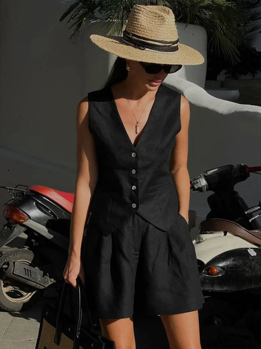 Women Casual Sleeveless Vest 2025 Spring Travel Outfit