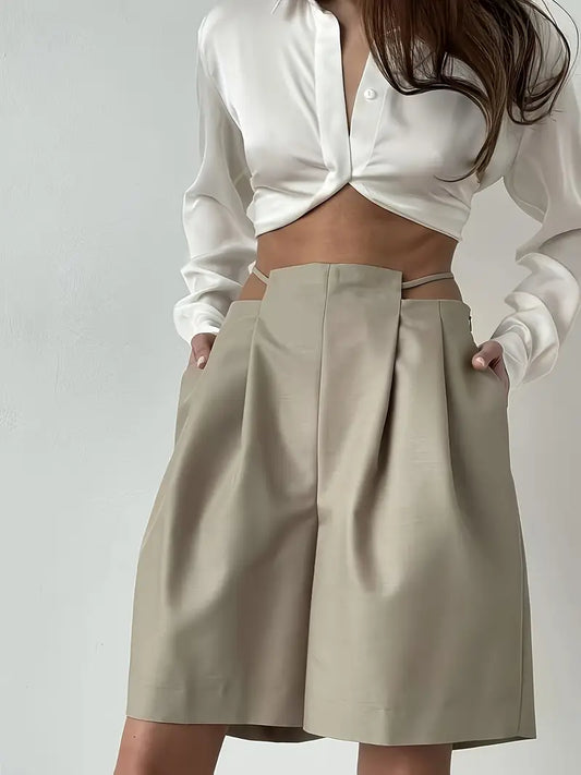 Elegant Lowrise Shorts Office Wear